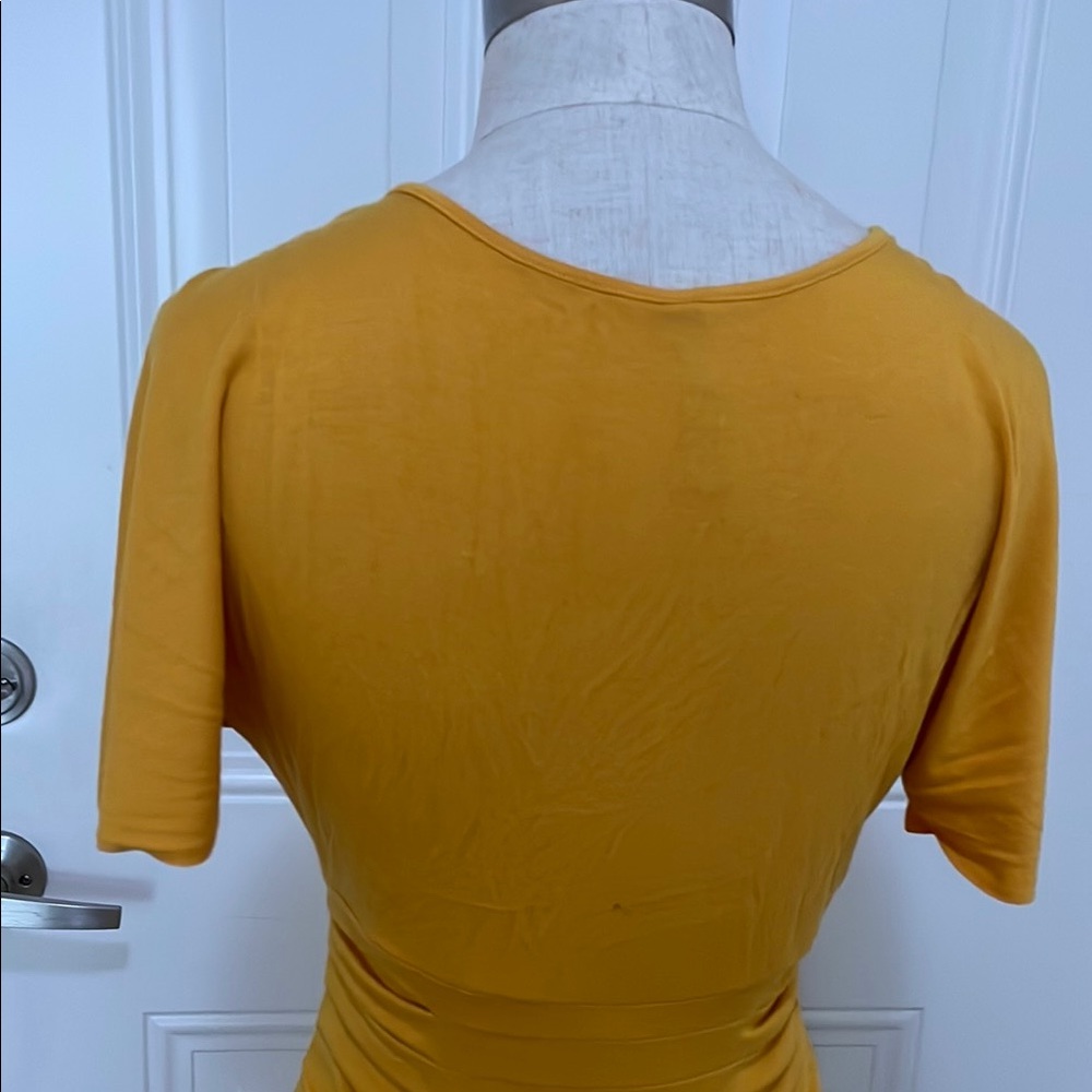 Elegant Mustard Midi Dress - Picture 5 of 9